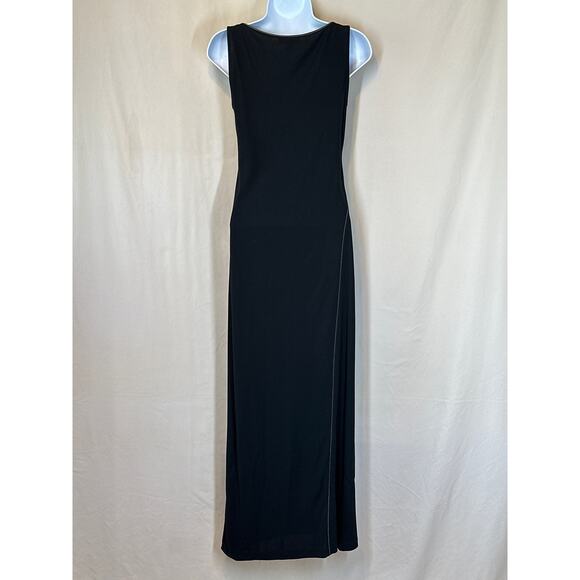 BCBG Maxazria Collection Maxi Dress S Black Classic Luxury Minimalist Old Money - Picture 4 of 13